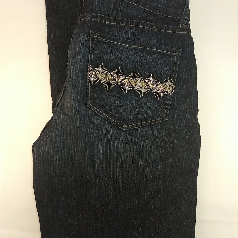 NYDJ Women's Blue Rhinestone Boot Cut Jeans SZ 8P
